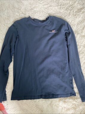 Vineyard Vines Navy Long Sleeve Logo Tee
